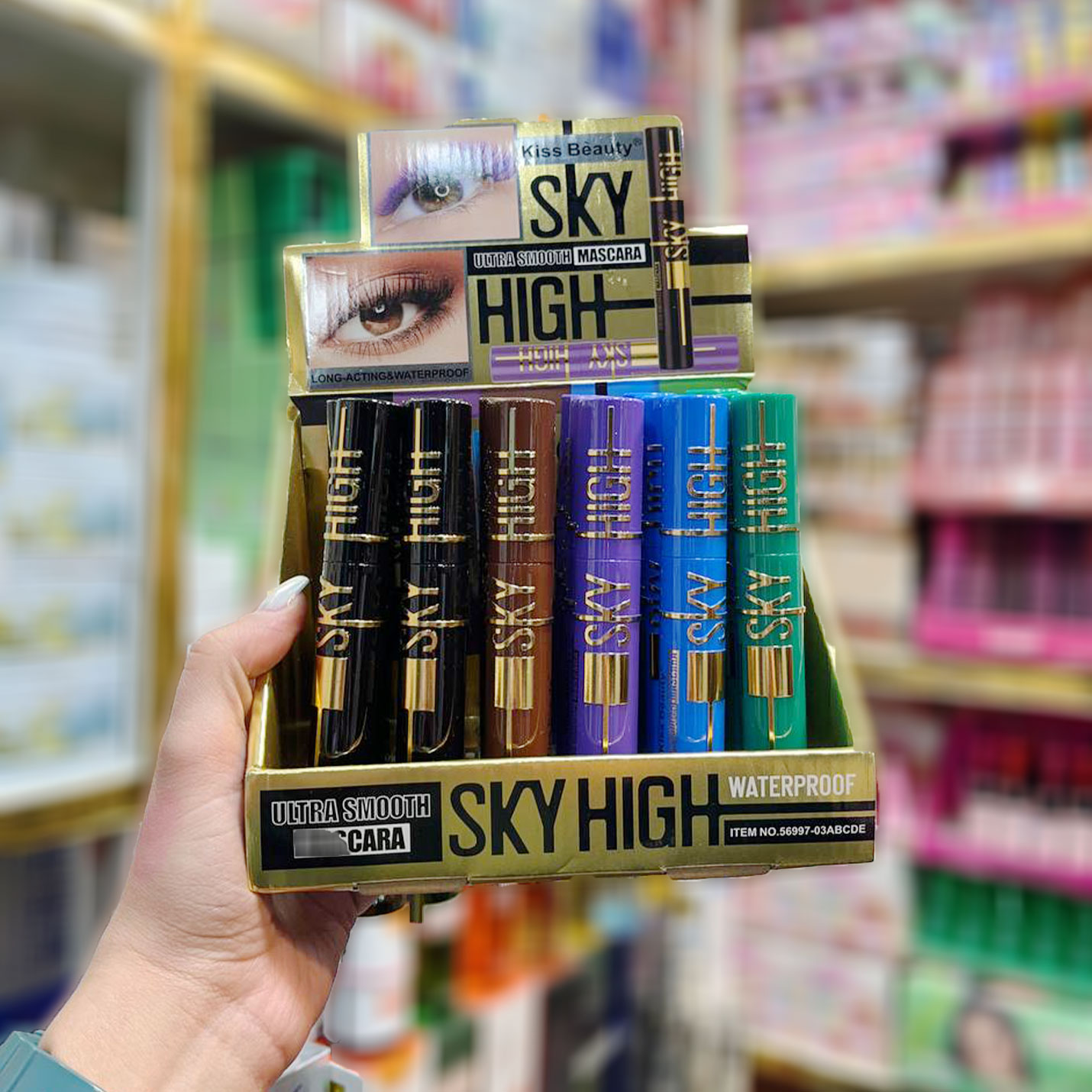 ریمل رنگی کیس بیوتی sky high